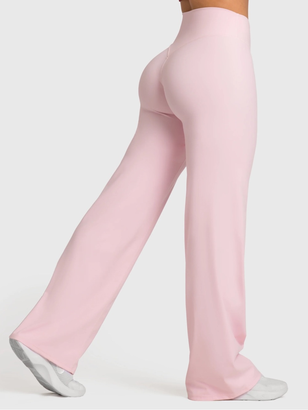 PARAGON Wide Leg High-Waist Pants in Light Pink